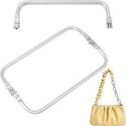 Silver 2Pcs Aluminum Bag Handle, Bag Replacement Accessories, Silver Color Plated, 9.5x30x2cm
