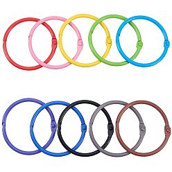 Mixed Color Loose Leaf Book Binder Hinged Rings, Mixed Color, 45mm, 5pcs/color, 50pcs/set