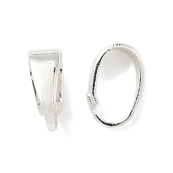 Посеребрённый Латунь оснастки на поруки, с резиновой заглушкой, круглые, стойки покрытие, без никеля , 925 серебро покрытием, 9.5x3.5x6 мм, отверстие : 8.5x4.5 мм