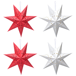 (52) Непрозрачная лаванда 4 шт. 2 Цветные бумажные фонарики-звезды, подвесные украшения для декора свадьбы, Рождества, Нового года, разноцветные, 175x170x11 мм, 2 шт / цвет