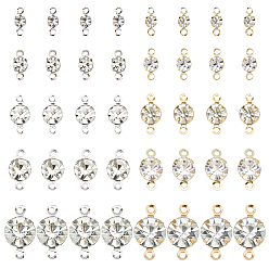 (52) Непрозрачная лаванда 200 шт 10 стили железные кристаллы стразы соединительные подвески, плоские круглые ссылки, разноцветные, 7~14x3~8x3~6 мм, отверстие : 1~1.4 мм, 20 шт / цвет