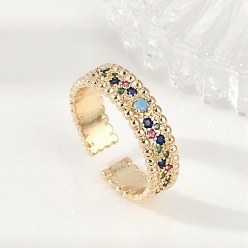 Настоящее золото 18K Манжеты из латуни с микро паве кубический цирконий для женщин, без кадмия, без никеля и без свинца, реальный 18 k позолоченный, 5.5 мм, внутренний диаметр: 17 мм