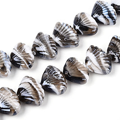 Верблюжий Бусины лэмпворк , формы раковины, жемчужные, верблюжие, 15.5~17.5x22~23.5x9.5~11 мм, отверстие : 1.5~2.5 мм