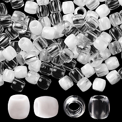 (52) Непрозрачная лаванда 120шт 2 стили абс пластик имитация жемчуга европейские бусины, бусины с большим отверстием, баррель, двухцветные непрозрачные смоляные бусины, колонка, разноцветные, 11~12x11 мм, отверстие : 5 мм, 60 шт / стиль