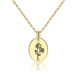 September Morning Glory Латунный месяц рождения цветок кулон ожерелье, цветочные изысканные украшения для женщин, сентябрьская утренняя слава, 17.72 дюйм (45 см)