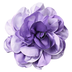 Средний Фиолетовый Многолепестковые цветочные броши из ткани, с железной фурнитурой, средне фиолетовый, 190~195x185~187 мм
