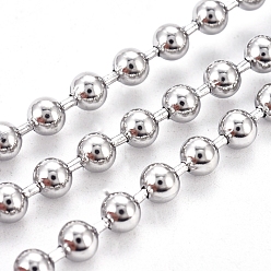 Stainless Steel Color 304 Stainless Steel Ball Chains, with Spool, Stainless Steel Color, 5mm, about 32.8 Feet(10m)/roll