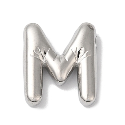 Letter M Не тускнеющие 304 подвески из нержавеющей стали, буквенное очарование, Буква М, 20.5x17x5 мм, отверстие : 2 мм