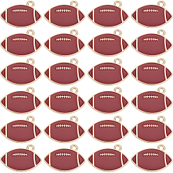 Terre De Sienne 30 pendentifs en alliage émaillé, de rugby, or, Sienna, 14x20.1mm