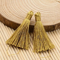 Goldenrod Nylon Thread Tassel Big Pendant Decorations, Goldenrod, 43x6mm