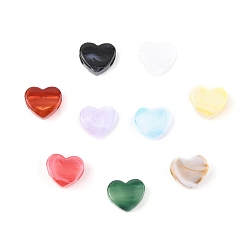 (52) Непрозрачная лаванда Акриловые бусины, бусы из искусственного камня, сердце, два тона, разноцветные, 11.5x13.5x7 мм, отверстие : 4x4.5 мм, 806 шт / 500 г