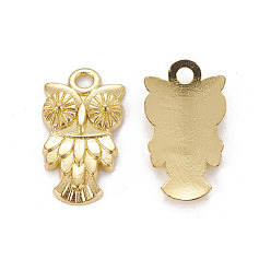 Golden Tibetan Style Alloy Pendants, Halloween, Cadmium Free & Lead Free, Owl, Golden Color, Size: about 20mm long, 11mm wide, 3mm thick, hole: 2mm