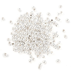 Посеребрённый Латунные бусины, круглые, 925 серебро покрытием, 3x2.5 мм, отверстие : 1.2 мм