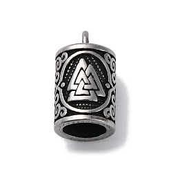 Античное Серебро 304 подвески из нержавеющей стали, колонка, античное серебро, 15x9 мм, отверстие : 3x3.5 мм