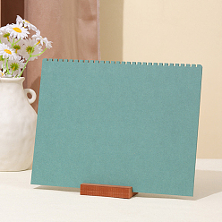 Средний Аквамарин 29-слотовые бархатные наклонные подставки для хранения ювелирных изделий и ожерелий, с деревянным подвалом, прямоугольные, средний аквамарин, 23x29.5 см