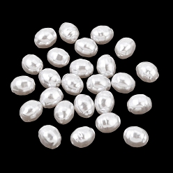 White ABS Plastic Imitation Pearl Beads, Oval, White, 15x12x12.5mm, Hole: 1.6mm, about 392pcs/500g