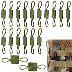 Dark Olive Green 30Pcs Nylon Elastic Straps, Tactical Vests Backpacks Bags Accessories, Dark Olive Green, 77x27x6mm