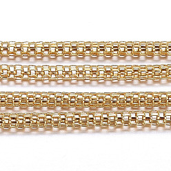 Золотой Ионное покрытие ручной работы (ip) 304 сетчатые цепи из нержавеющей стали, пайки, с катушкой, золотые, 2 мм, около 32.8 футов (10 м) / рулон