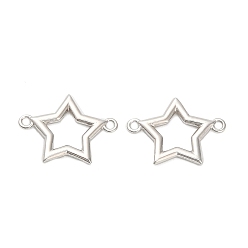Платинированный 925 подвески из стерлингового серебра, звездные ссылки, родий, Реальная платина, 12x16.5x1.5 мм, отверстие : 1.2 мм