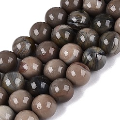 Kamel Stränge aus Imitations-Glasperlen, Runde, Kamel, 7.5~8.5 mm, Bohrung: 0.7~0.8 mm, ca. 42~54 Stk. / Strang, 11.81~15.55 Zoll (30~39.5 cm)