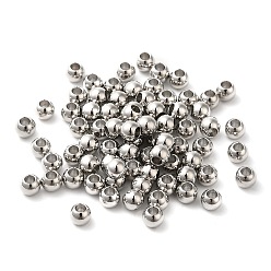 Платина Латунные бусины, без кадмия, без никеля и без свинца, круглые, платина, 3.5 мм, отверстие : 1.6 мм