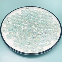 Vert Clair Jolies perles acryliques transparentes, de couleur plaquée ab , impression de patte de chat, vert clair, 16x18.5mm, Trou: 4mm