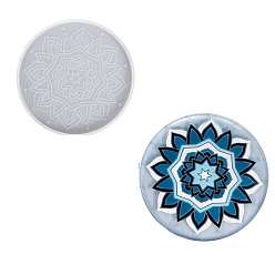 Плоский Круглый Diy силиконовые формы для подставок с рисунком мандалы, формы для литья смолы, для уф-смолы, изготовление изделий из эпоксидной смолы, плоско-круглые, 120x10 мм