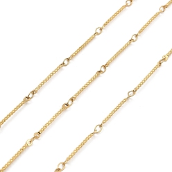 Золотой Ионное покрытие (IP) 304 цепи с витыми звеньями из нержавеющей стали, пайки, с катушкой, золотые, 20x1x1 мм, Кольцо: 2 mm, около 10 м / рулон
