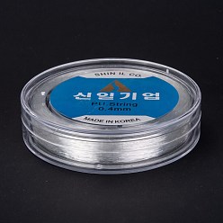 Clear Korean Round Crystal Elastic Stretch Thread, for Bracelets Gemstone Jewelry Making Beading Craft, Clear, 0.4mm, about 153.1~164.04 yards(140~150m)/roll
