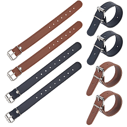 (52) Непрозрачная лаванда 4 пары 2 цвета искусственная кожа ремень для велосипедной корзины, с пряжкой сплава, разноцветные, 220x20x2 мм, 2 пары / цвет