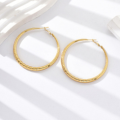 Настоящее золото 18K 304 серьги из нержавеющей стали, реальный 18 k позолоченный, 61 мм