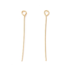 Настоящее золото 18K Латунный штифт, без кадмия и без свинца, реальный 18 k позолоченный, 30~30.5x3x0.5 мм, 24 датчик, отверстие : 1.6 мм