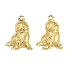 Золотой 304 подвески из нержавеющей стали, очарование морской собаки, золотые, 24.5x18.5x4.5 мм, отверстие : 2.5 мм