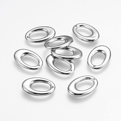 Platinum CCB Plastic Pendants, Oval, Platinum, 21x14x3mm, Hole: 1mm