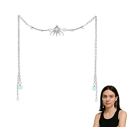 Платина 1Цепочки из поликарбонатного сплава с кисточками и стеклянными бусинами, для украшения лица, платина, 26.10 дюйм (66.3 см)