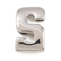 Платина Номер 5 латунные бусины, долговечный, стойки покрытие, без свинца и без кадмия, платина, 14x9x5 мм, отверстие : 11x3 мм