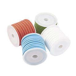 (52) Непрозрачная лаванда Шнуры из искусственной замши, искусственная замшевая кружева, разноцветные, 4x1.5 мм, около 5.46 ярдов (5 м) / рулон, 4 рулонов / набор