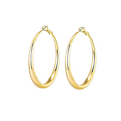 Золотой Латунные кольца серьги обруча, золотые, 60 мм