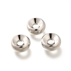 Платина Латунные бусины, долговечный, без кадмия и без свинца, плоско-круглые, платина, 7.5x3.5 мм, отверстие : 2.5 мм