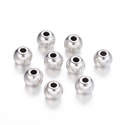 Antique Silver Tibetan Style Alloy Spacer Beads, Cadmium Free & Nickel Free & Lead Free, Round, Antique Silver, 3.5x4mm, Hole: 1.5mm, about 5550pcs/1000g