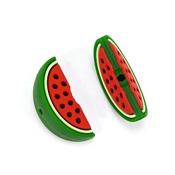 Арбуз Мультяшные силиконовые фокусные бусины, красные, арбуз, 30 мм