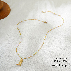 Золотой 304 Подвеска в виде ковбойского сапога из нержавеющей стали с тиснением, золотые, 17.72 дюйм (45 см), Кулон : 23x17 мм