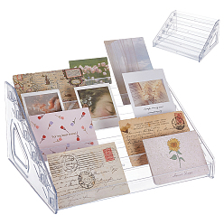 Прозрачный 6-уровневая пластиковая подставка для мини-карт, прозрачные, 31x25.5x16 см