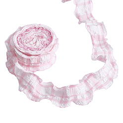 Бледно-Розовый Льняная лента, шотландка шаблон, аксессуары для одежды, розовый жемчуг, 1-5/8 дюйм (42 мм), около 10.00 ярдов (9.14 м) / рулон