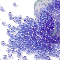 (168) Transparent AB Light Sapphire TOHO Round Seed Beads, Japanese Seed Beads, (168) Transparent AB Light Sapphire, 8/0, 3mm, Hole: 1mm, about 222pcs/bottle, 10g/bottle