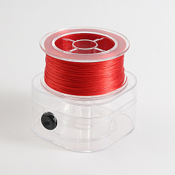 (123L) Белый крем непрозрачный блеск Плоская эластичная кристаллическая струна, эластичная нить для бисера, для изготовления эластичного браслета, огнеупорный кирпич, 0.8 мм, около 109.36 ярдов (100 м) / коробка