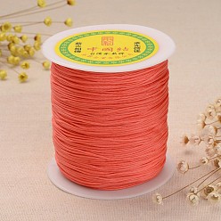 Tomato Polyester Cord, Knotting Cord Beading String, for Bracelet Making, Tomato, 1mm, about 300meter/roll