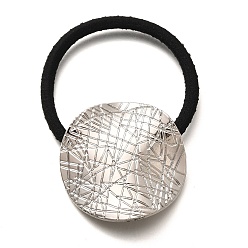 Плоский Круглый Резинки для волос, резинка для волос из платинового сплава, аксессуары для волос для женщин и девочек, плоско-круглые, 35x46.5x2.5 мм, внутренний диаметр: 43~47.5 мм