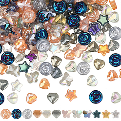 (52) Непрозрачная лаванда 240 шт. 12 стили гальванических стеклянных бусин, гальваническое покрытие, разнообразные, разноцветные, 7~10x3~6 мм, отверстие : 0.8~1 мм, 20 шт / стиль
