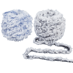 (52) Непрозрачная лаванда 2 рулоны 2 цветная полиэстеровая и нейлоновая пряжа, имитация меха норковая шерсть, для вязания мягкого пальто, разноцветные, 4 мм, около 69.99 ярдов (64 м) / рулон, 1 рулон / цвет